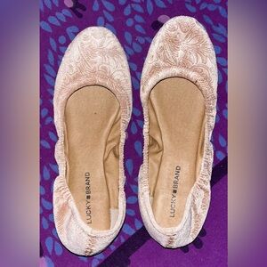 Lucky Brand Pink Velvet Ballet Flats